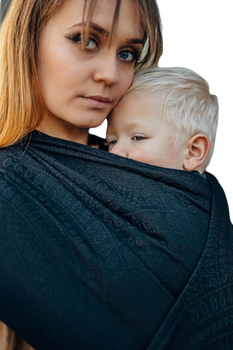 Woven wrap LennyLamb - Peacock's Tail Pitch Black