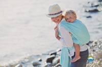 Chusta tkana Little Frog Turkusowy Cube