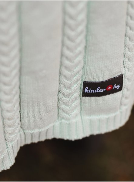 Kinder Hop knitted baby blanket - Turquoise, 90x65, 100% cotton