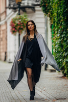 Chustowy Szal LennyLamb - Mała Jodełka Ombre Szary