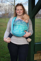 Woven Wrap Yaro Slings - Four Winds Aqua Grad Natural Hemp