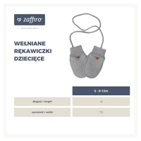 Zaffiro - Rękawiczki dziecięce Wełna premium 0-12m Anthracite