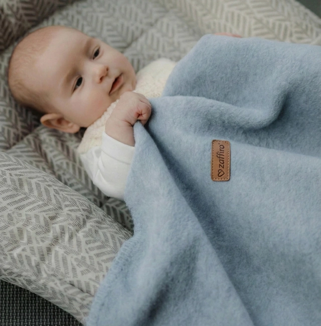 Zaffiro - Koc bawełniany Oslo 75x100cm baby blue