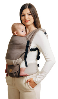 LennyLamb baby carrier - LennyLight - Little Herringbone Caffe Latte