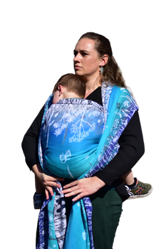 Chusta tkana Yaro Sling - Meadow Duo Aqua Grad Black White Seacell