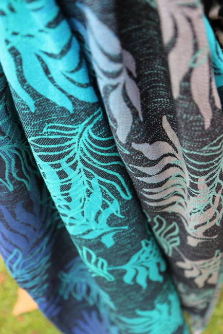 Chusta tkana Yaro Sling - Oasis Duo Aqua Grad Emerald Navy Wool 