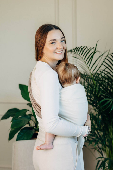 LennyLamb Ring Sling - Little Herringbone Baby Cupcake