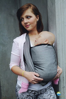 Chusta tkana Little Frog Grafitowa Jodełka