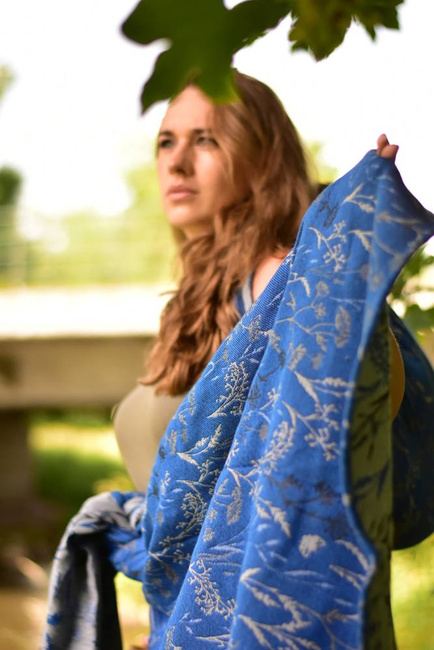 Woven Wrap Yaro Slings - Terra Duo Silver Black Blue Seacell 