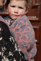 Chusta tkana Yaro Sling - La Fleur Puffy Rose Grey Bourette Glam