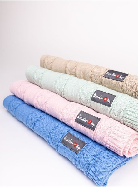 Kinder Hop knitted baby blanket - Pink, 90x65, 100% cotton