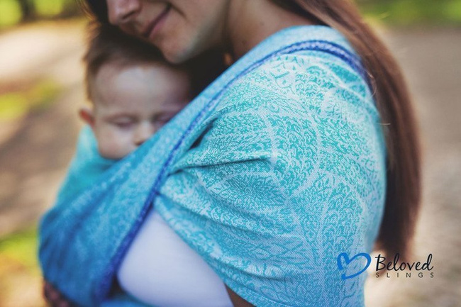 Chusta tkana Beloved Slings Azure Dahlias