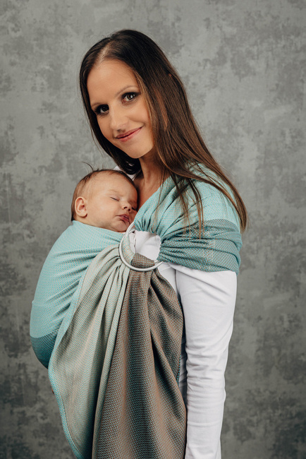 Chusta kółkowa LennyLamb - Mała Jodełka Baby Mint