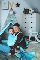 Chusta tkana Little Frog Bambusowy Lazuryt