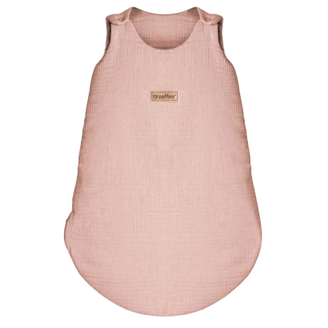 Zaffiro - Zaffiro Full Muslin Sleeping Bag 0.5 TOG 0–6m  - Baby Pink