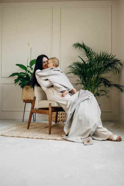 Basic Line Baby Sling LennyLamb - Little Herringbone Almond