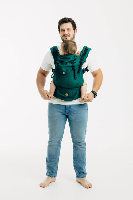 LennyLamb Baby carrier: LennyUpGrade: Little Herringbone Emerald