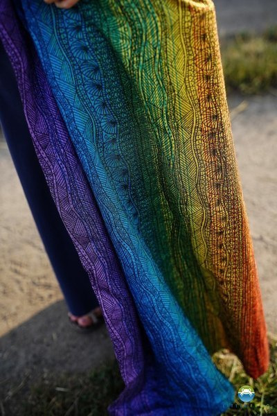 Chusta tkana Little Frog - Rainbow Harmony