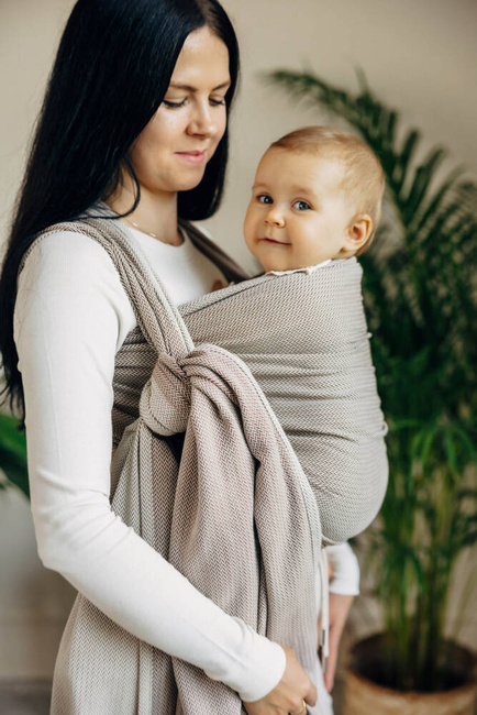 Chusta tkana LennyLamb - Mała Jodełka Almond
