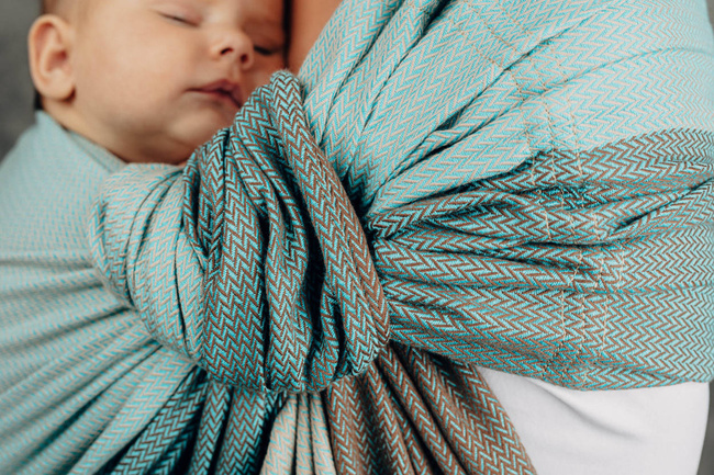 Chusta kółkowa LennyLamb - Mała Jodełka Baby Mint