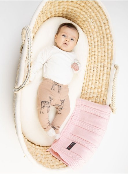 Kinder Hop knitted baby blanket - Pink, 90x65, 100% cotton