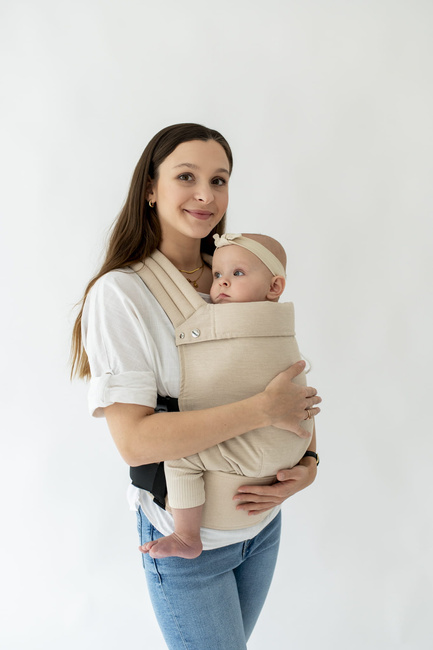 Qusy adjustable ergonomic carrier  2.0 - Sand Twill Bamboo