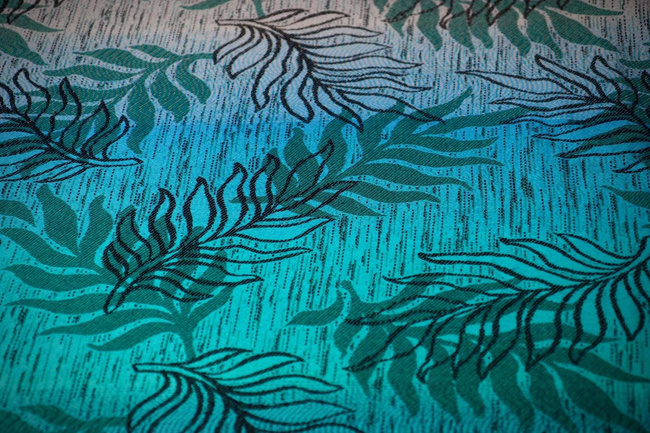 Woven Wrap Yaro Slings - Oasis Duo Aqua Grad Emerald Navy Wool