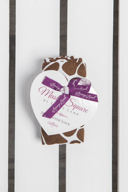 Bamboo Muslin Square LennyLamb - Cheetah Brown&Cream