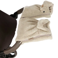 Zaffiro - Stroller Hand Muff Made of Natural Premium Sheep Wool - Beige