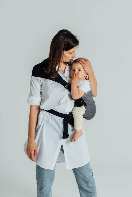 Baby Carrier LennyLamb LennyHip - Little Herringbone Ombre Grey