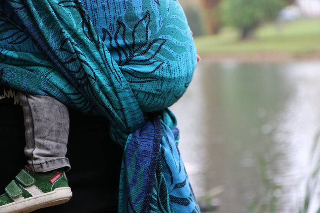 Chusta tkana Yaro Sling - Oasis Duo Aqua Grad Emerald Navy Wool 