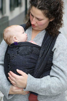 Chusta tkana Yaro Slings - Ava Duo Black Wool Silk Glam