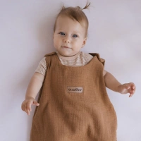 Zaffiro - Zaffiro Full Muslin Sleeping Bag 0.5 TOG 0–6m  - Toffee