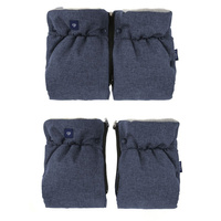 2w1 Premium Stroller Hand Muff - Melange Navy Blue
