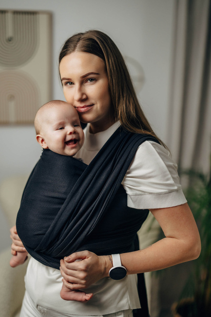 Chusta tkana LennyLamb - Mała Jodełka Czarny Heban