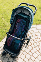 LennyLamb Anti-sweat pram liner (for a stroller) - Peacok's Tail Black Opal