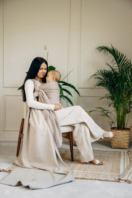 Basic Line Baby Sling LennyLamb - Little Herringbone Almond