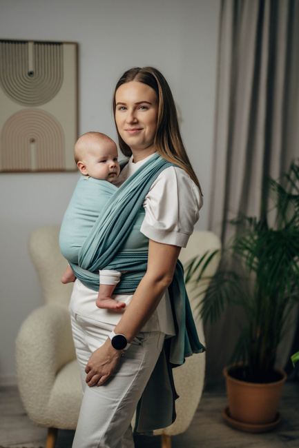 Chusta tkana LennyLamb - Mała Jodełka Baby Mint