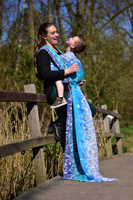 Chusta tkana Yaro Sling - Meadow Duo Aqua Grad Black White Seacell
