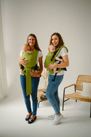 Nosidełko Kavka MultiAge Magnetic - Granny Smith Linen + kieszonka na panel