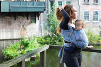 Chusta tkana Yaro Stars Ultra Purple Aqua Coffee Tencel