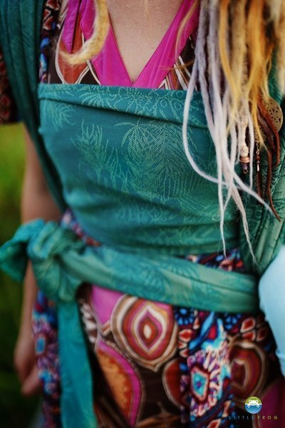 Chusta tkana Little Frog - Green Samoa