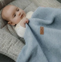 Zaffiro - Oslo Cotton Blanket 75x100, baby blue