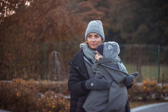 Osłonka softshell na nosidełko Kinder Hop - Grey