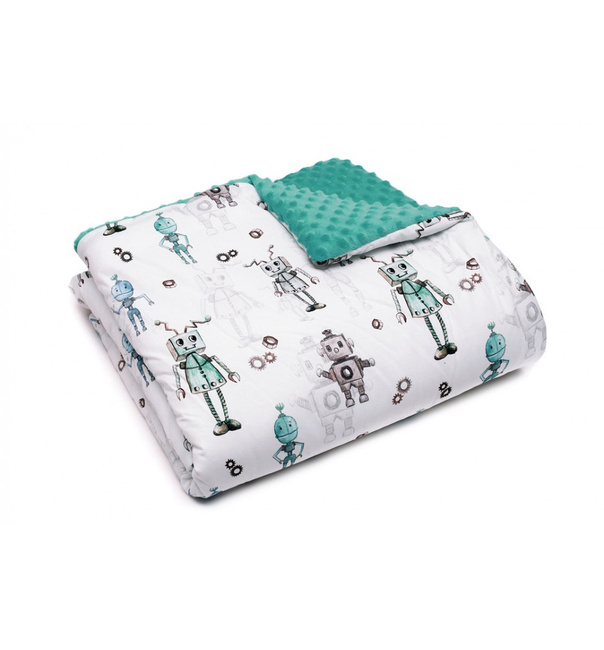 Minky Fleece Blanket (Robots) 100x135 cm