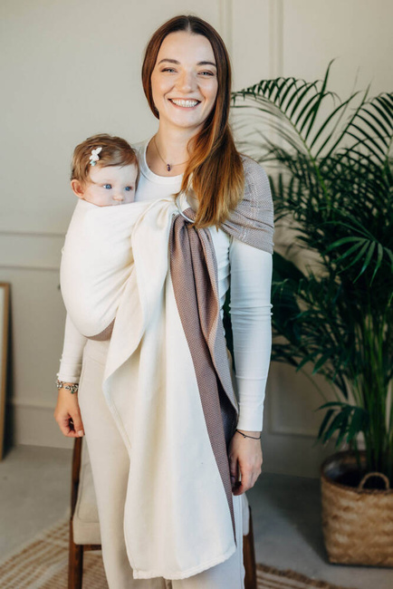 LennyLamb Ring Sling - Little Herringbone Baby Cupcake