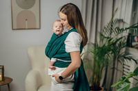 Basic Line Baby Sling Lenny Lamb - Little Herringbone Emerald