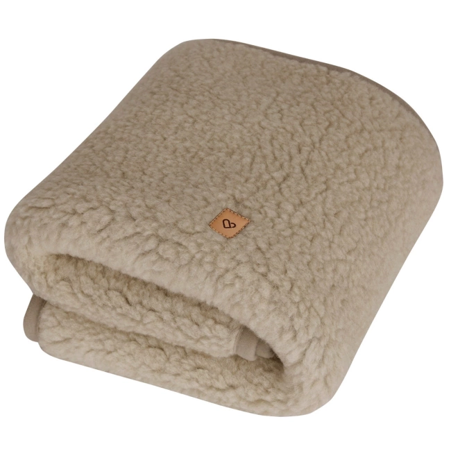 Zaffiro - Koc 100% wełna - Baranek Beige