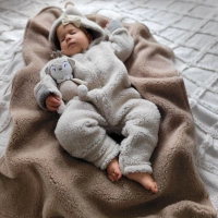 Zaffiro - Koc 100% wełna - Baranek Beige