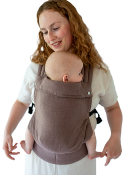 Qusy adjustable ergonomic carrier  2.0 - LINEN MOCHA MOUSSE
